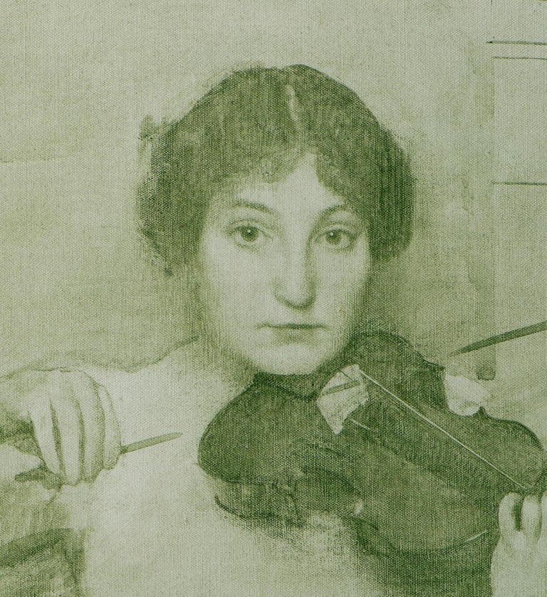 Study of the Violinist for Holy Motherhood - Painting by Thomas Cooper Gotch