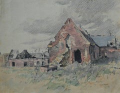 Bombed Dwelling, 20th Century Signed Watercolour