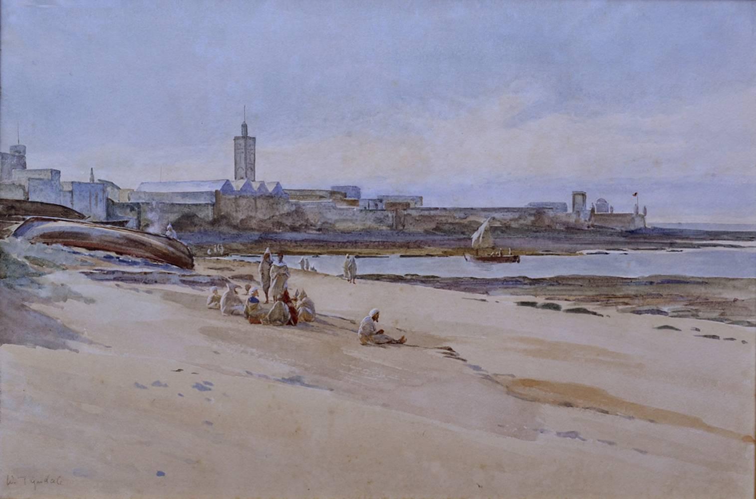 Landscape Art de WALTER FREDERICK ROOFE TYNDALE - Casablanca, Escuela Europea Siglo XIX Acuarela