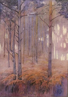 SUNSET, NEW FOREST, British School 20th Century Signed Watercolour