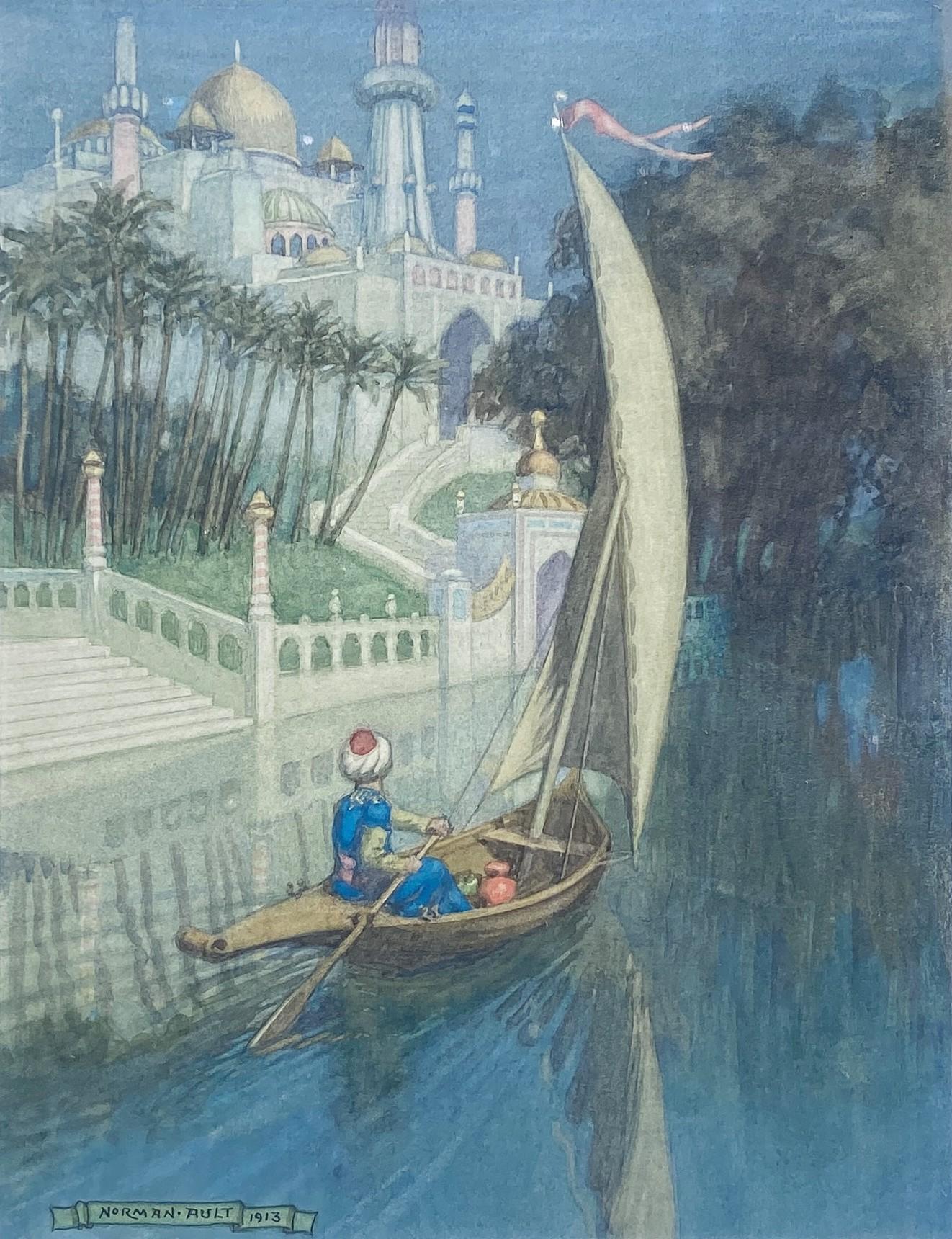Anight My Shallop, 20th Century Watercolour Illustration