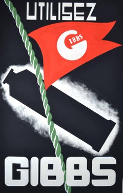 Gibbs Toothpaste, European Mid-20th Century Gouache