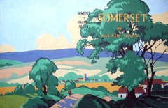 Somerset by Maxwell Fraser (original painting for book cover), British Art-Deco