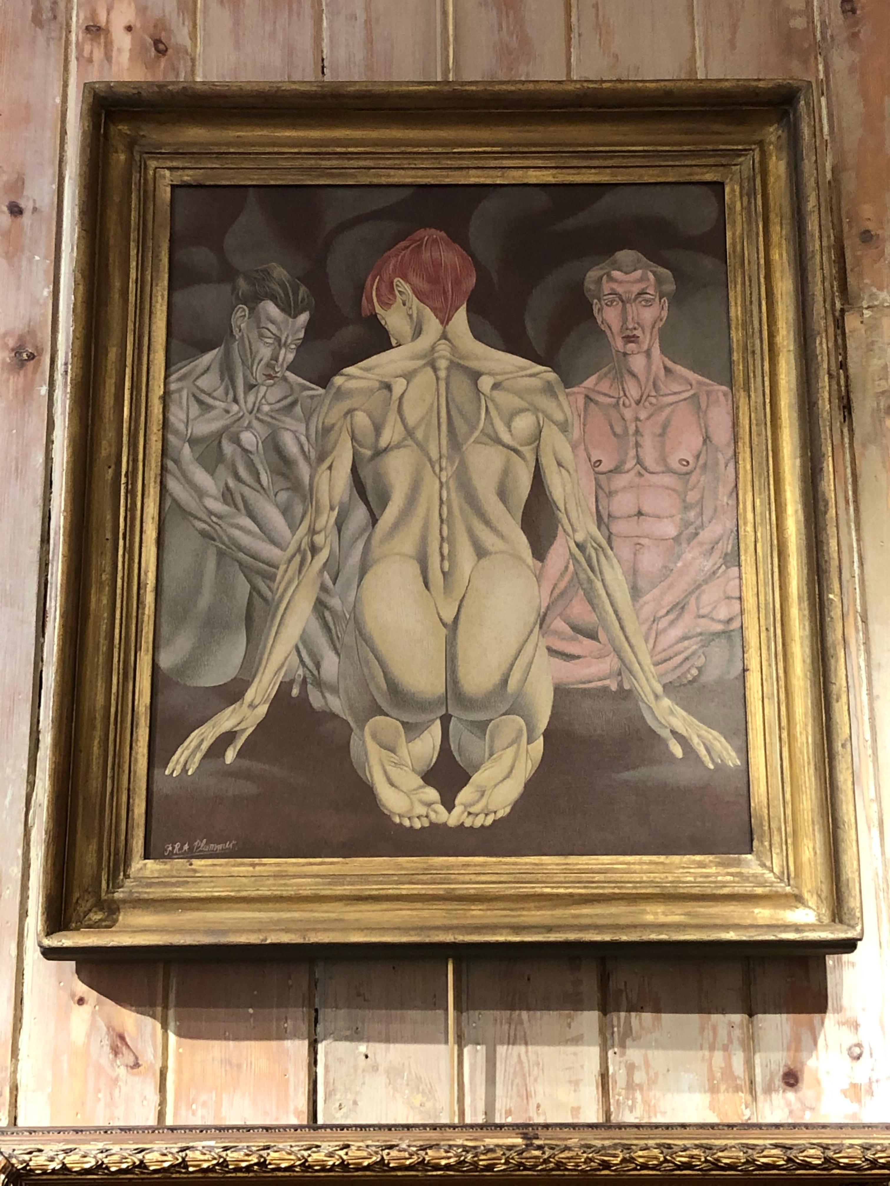 The Triple Deity, 20th Century Egg Tempera - Painting by Francis Plummer