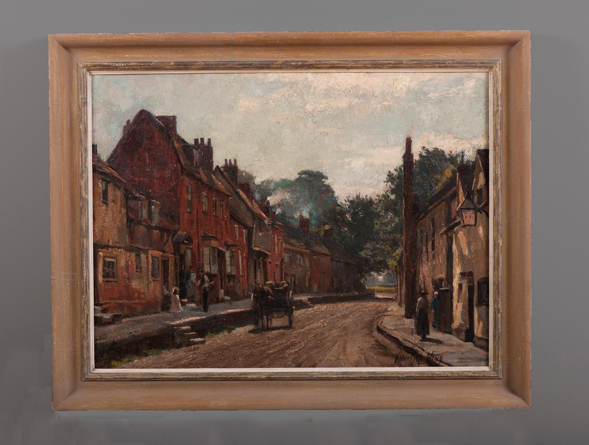 The Delivery - British, Oil, Landscape - Painting by Edward King