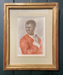 Portrait of a Young Man Original Charcoal and Pastel French 18th Century