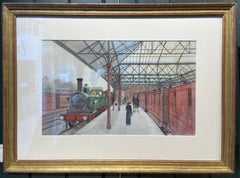 The Train Station Original Watercolour 20th Century