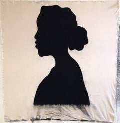 Taylor Barnes, 24, MX dye and charcoal cloth tapestry profile wall hanging