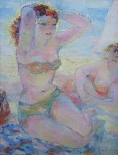 Les baigneuses - Eté (summer), '30s - oil paint, 73x60 cm., framed