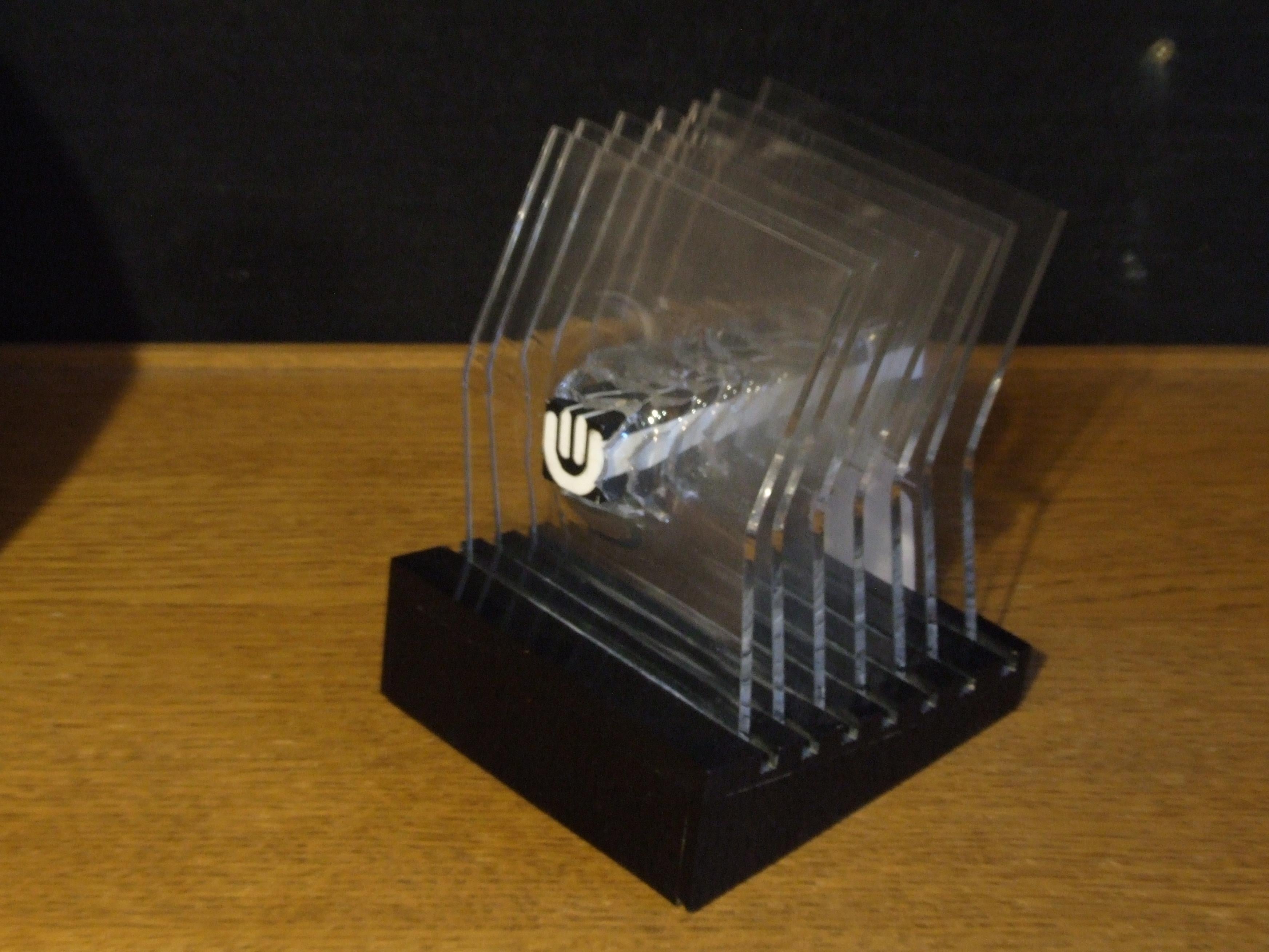 Edmond Vernassa Abstract Sculpture - Space concept, '90s - plexiglass, 14x16x14 cm.