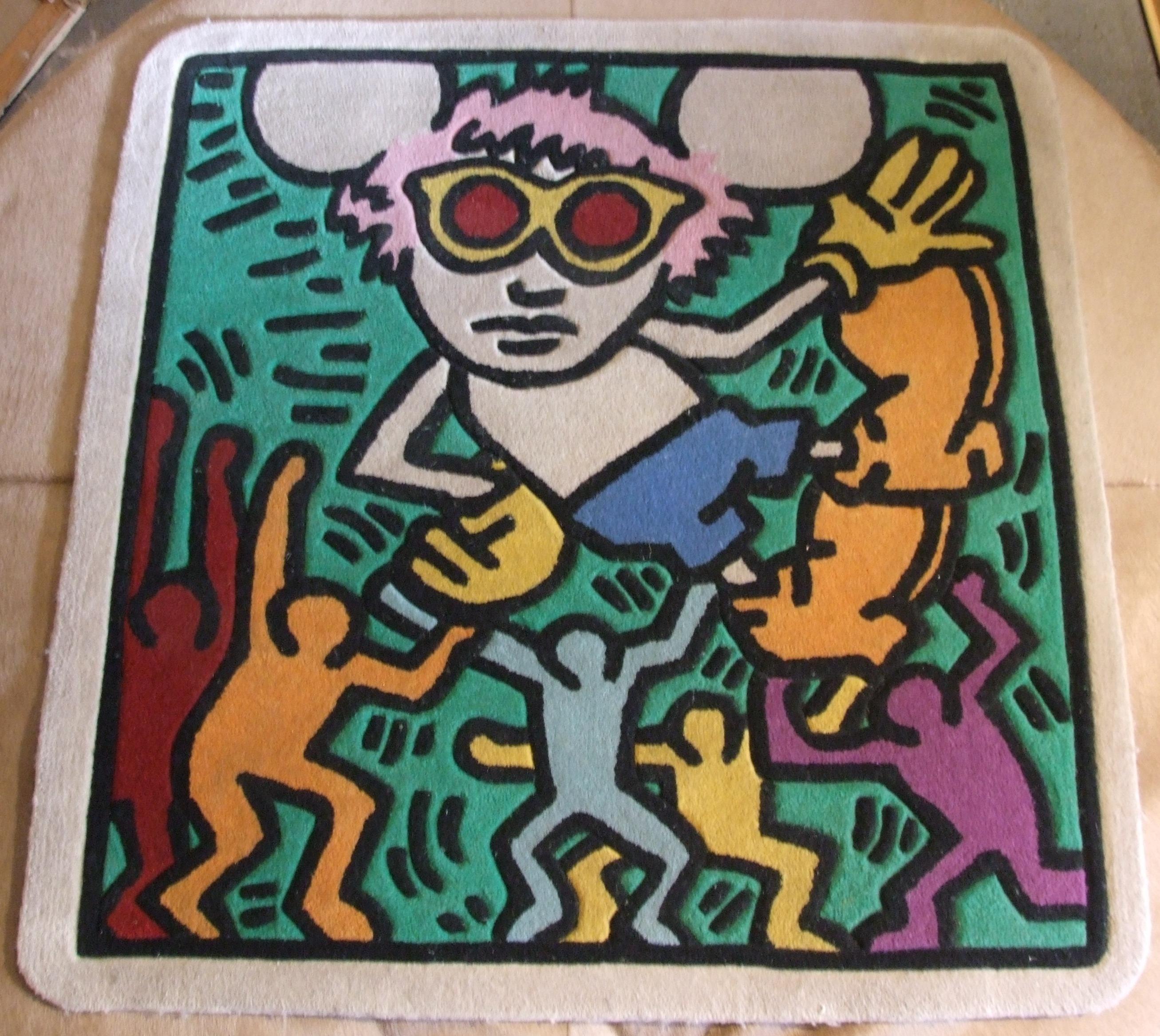 Andy Mouse - carpet, 100x100 cm, limited edition 2/20 - Art by (after) Keith Haring