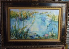 Nympheas – Öl auf Leinwand, 38x61 cm, gerahmt
