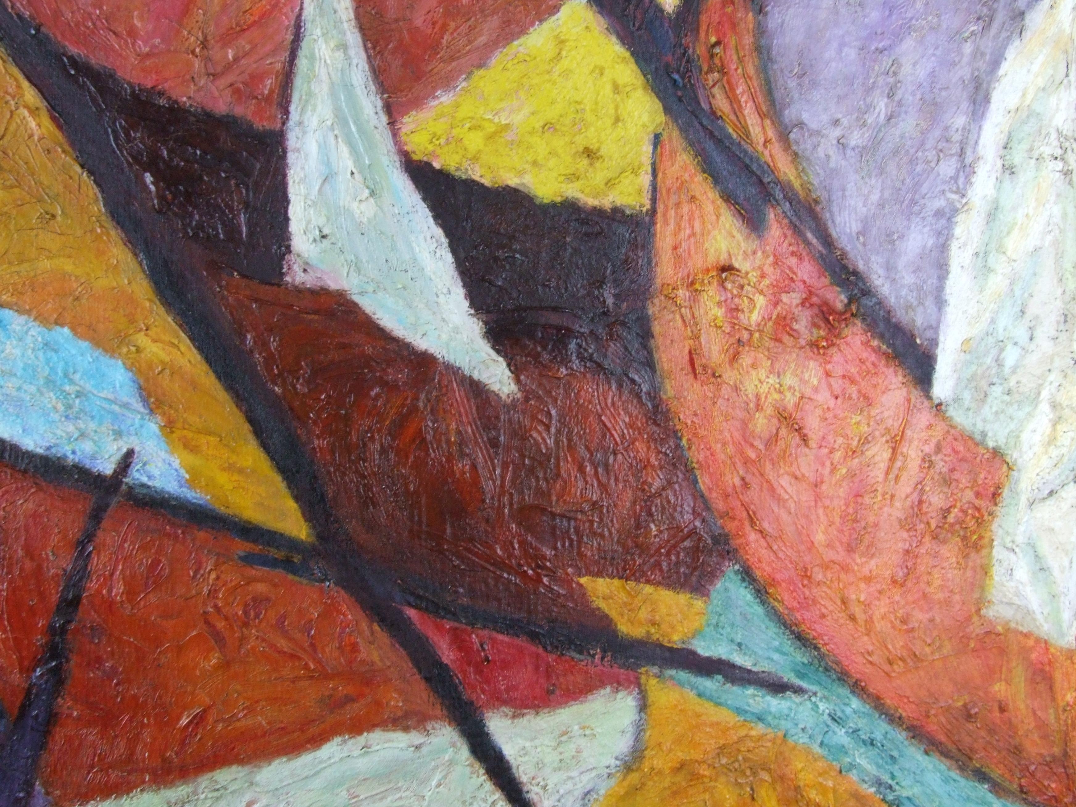 astratto 3, 1954 - Olio su tela, 92x65 cm. - Painting Astratto di François Jousselin