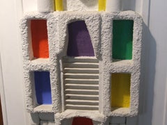 composition 1, 1986 - technique mixte et Wood Wood, 99x55x7 cm.