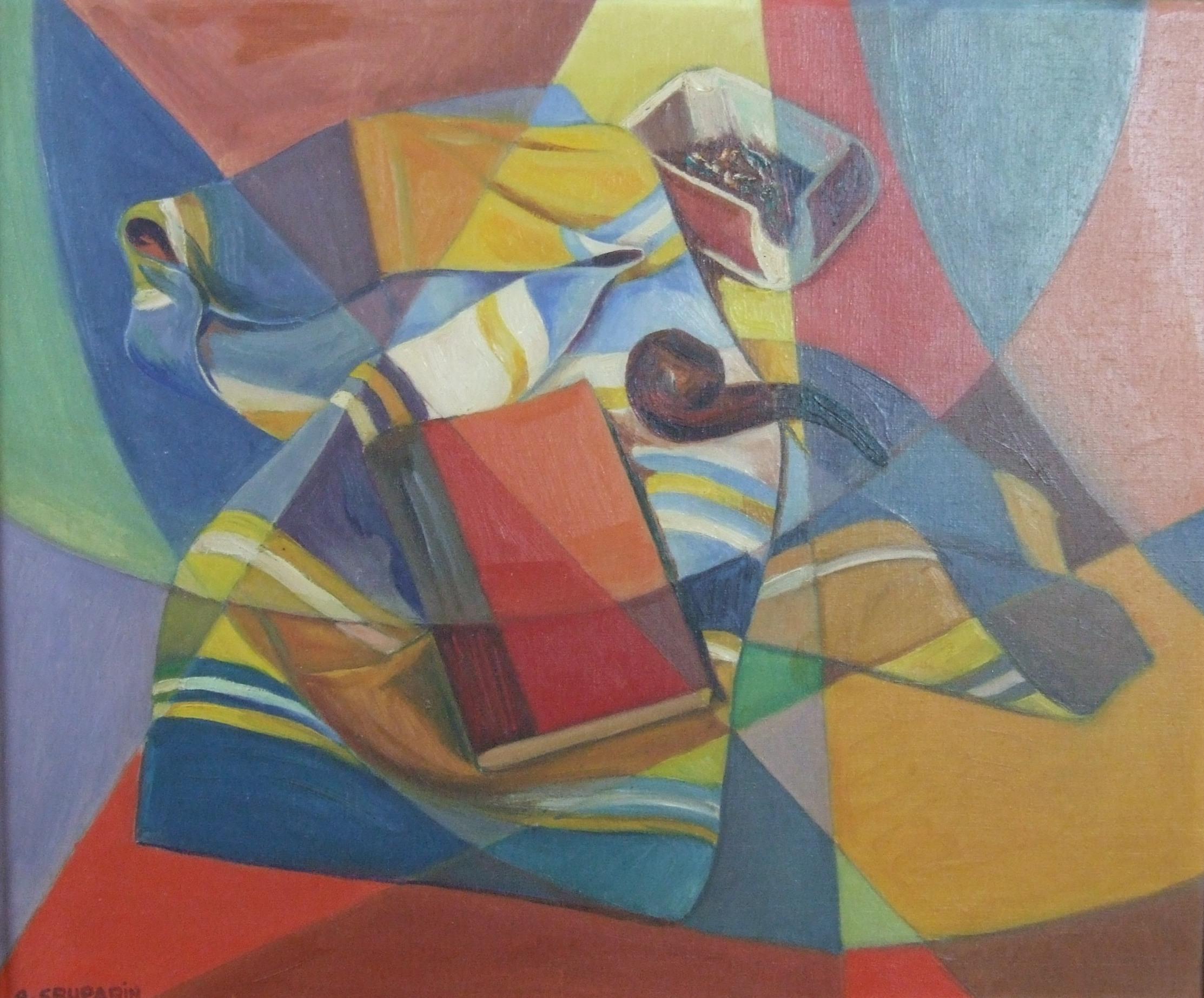 Still-Life Painting de Cruparin - Nature morte - Huile sur toile, 45,5x55,5 cm., encadré