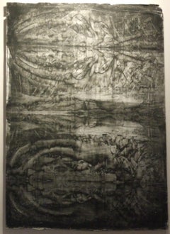 Vintage abstrait noir - encre sur papier, 73x53 cm.