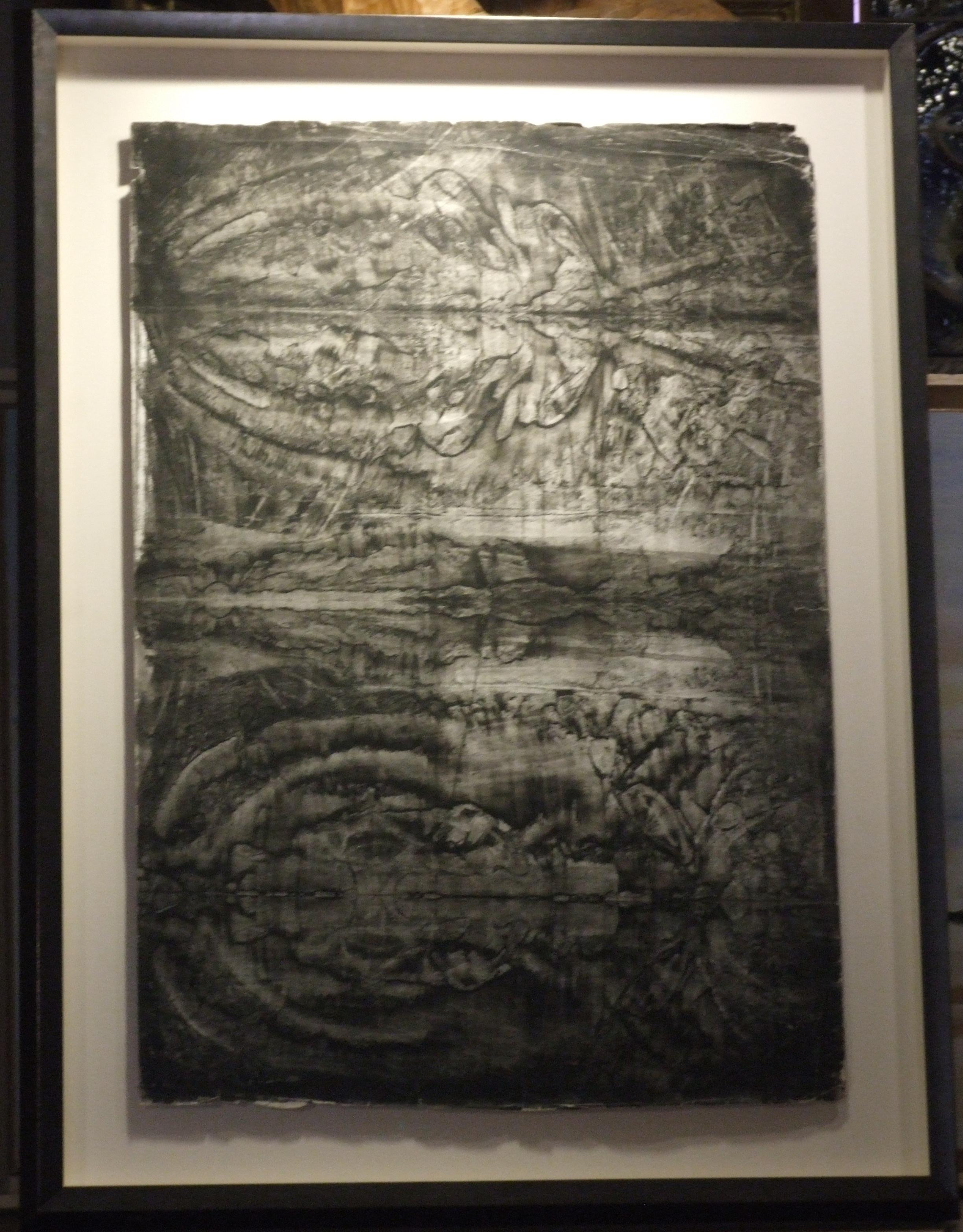 abstrait noir - encre sur papier, 73x53 cm. - Art by André Villers