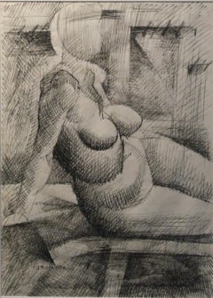 Femme nue - encre sur papier, 43x31 cm., encadré