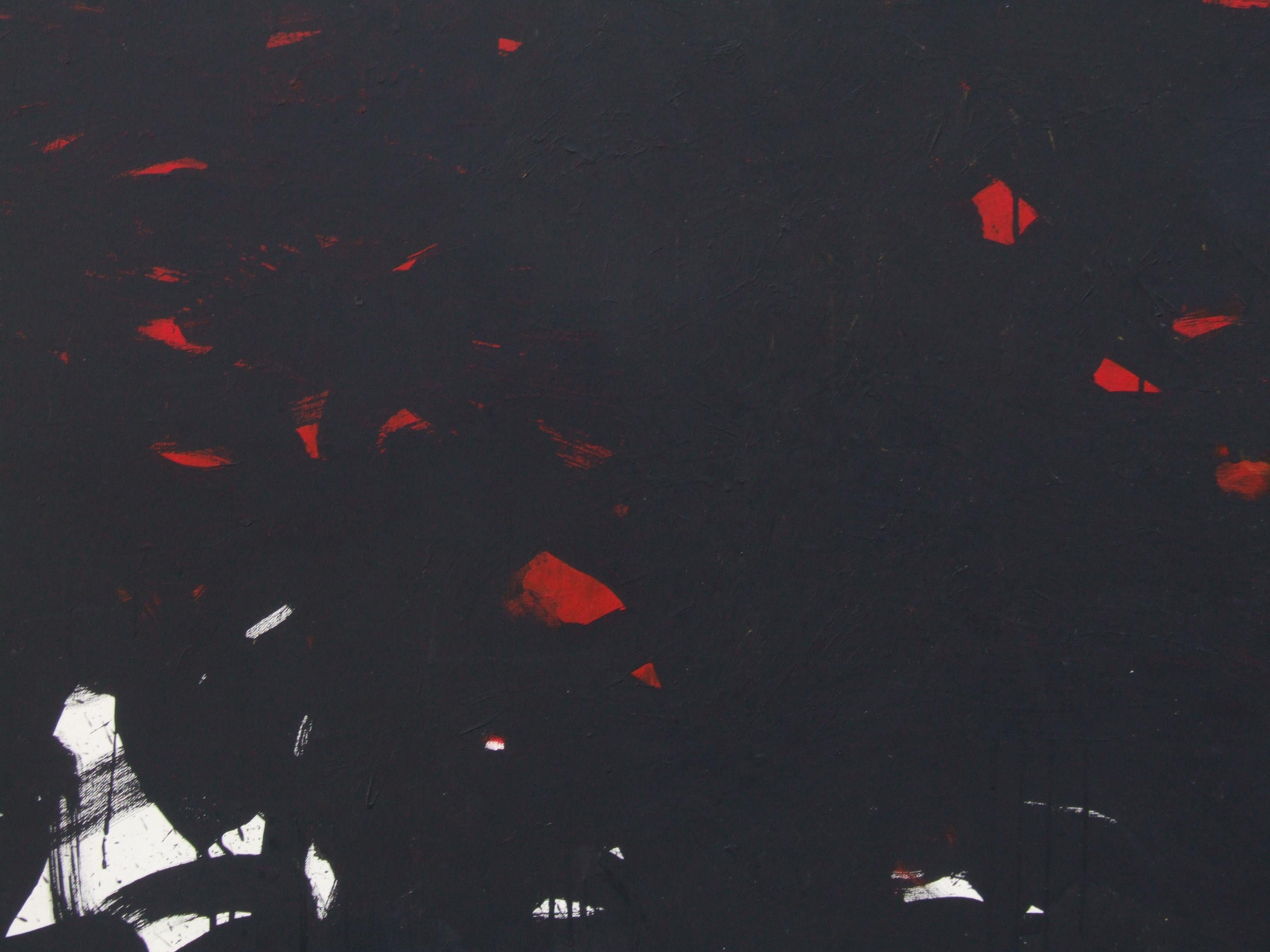 Abstrakte abstrakte 01, 1990 - Acryl auf Toile, 150x150 cm. – Painting von Michel Cabaret