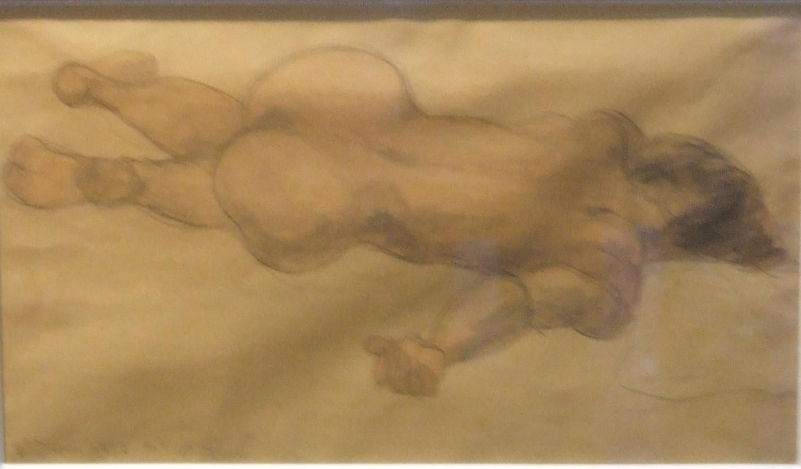 Odilon Roche Nude - Nu feminin, 1937 - watercolor, 24x41, framed