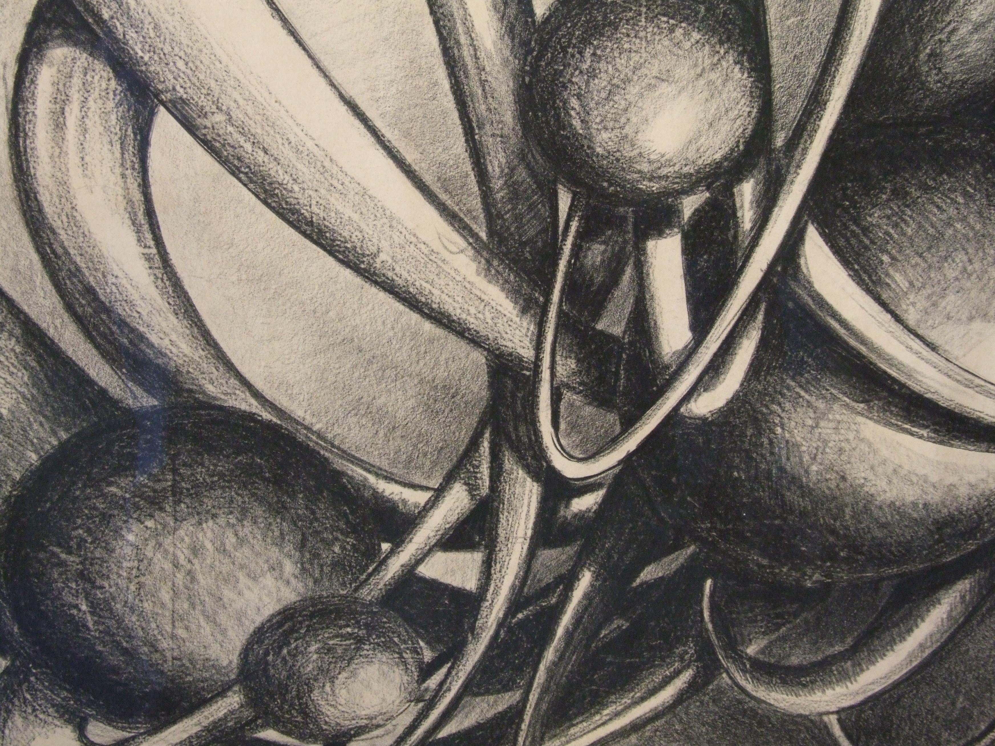 Mouvement Spatiale, 1962, crayon, 80 x 130 cm, encadré - Surréalisme Art par Pierre DE MARIA