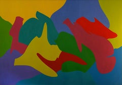 Abstrakte abstrakte Komposition C1, 1980 - Acryl, 116x158