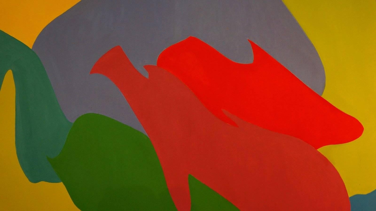 Abstrakte abstrakte Komposition C1, 1980 - Acryl, 116x158 (Schwarz), Abstract Painting, von christoff
