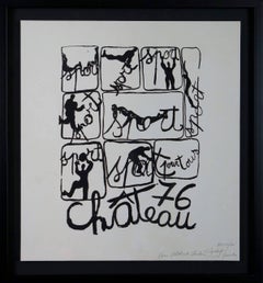 Hommage A Chubac, 1976 - ink on paper, 64x59 cm., framed