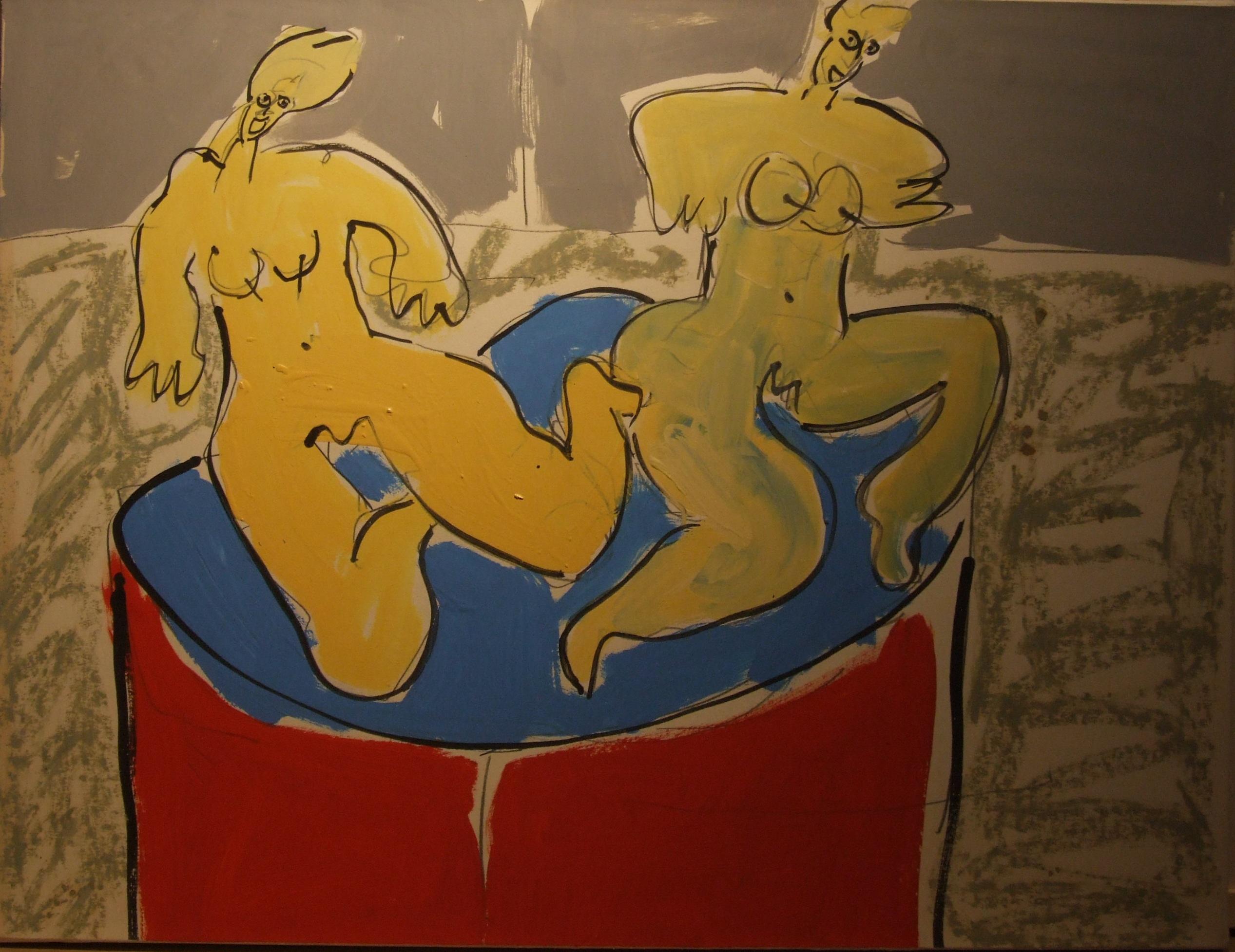 Pascal Simonpietri Abstract Painting - Two women