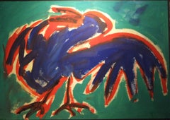 Pájaro - Acrílico sobre papel, 70x100 cm. enmarcado