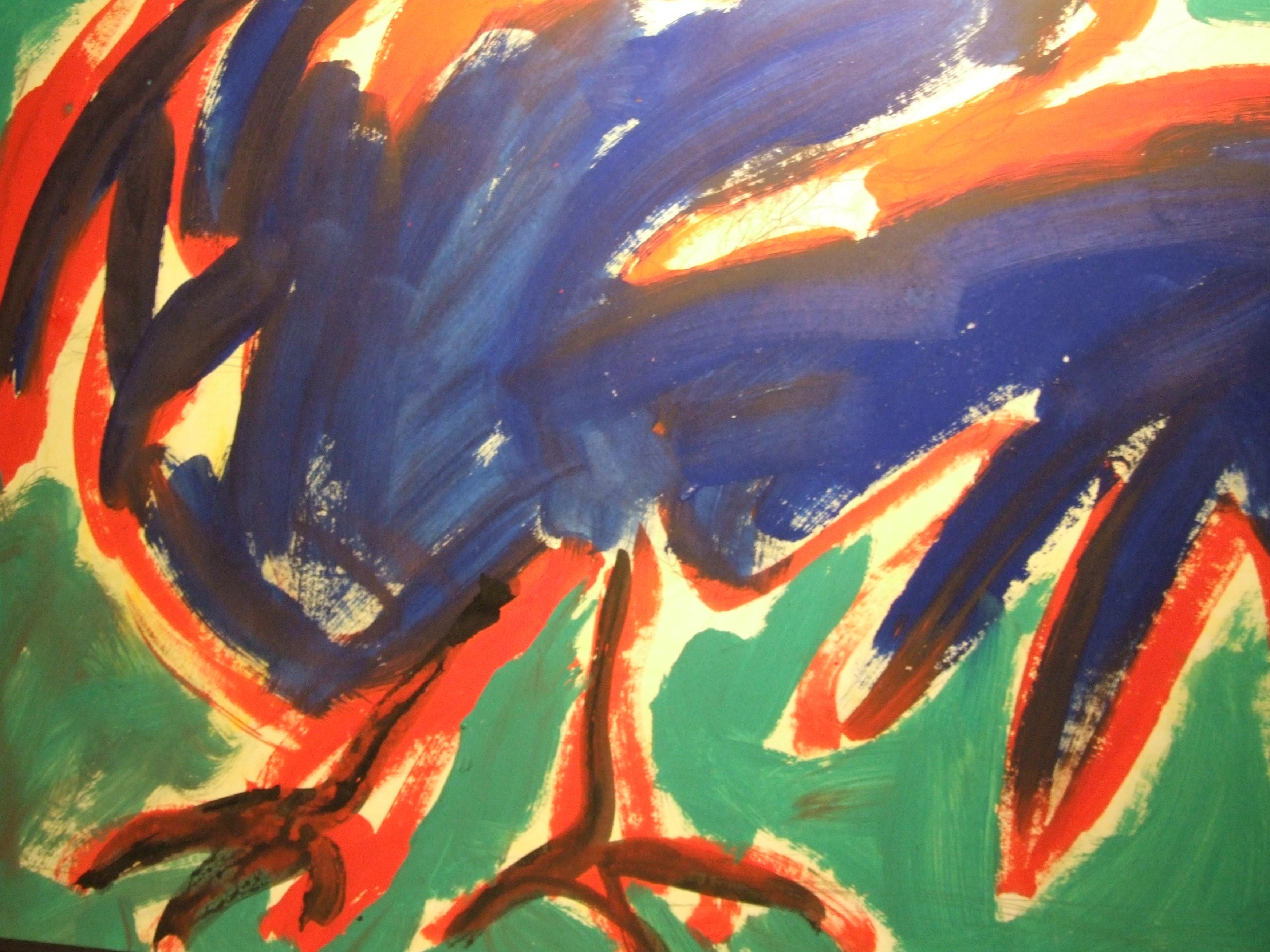 Oiseau - Acrylique sur papier, 70 x 100 cm, encadré - Abstrait Painting par Pascal Simonpietri