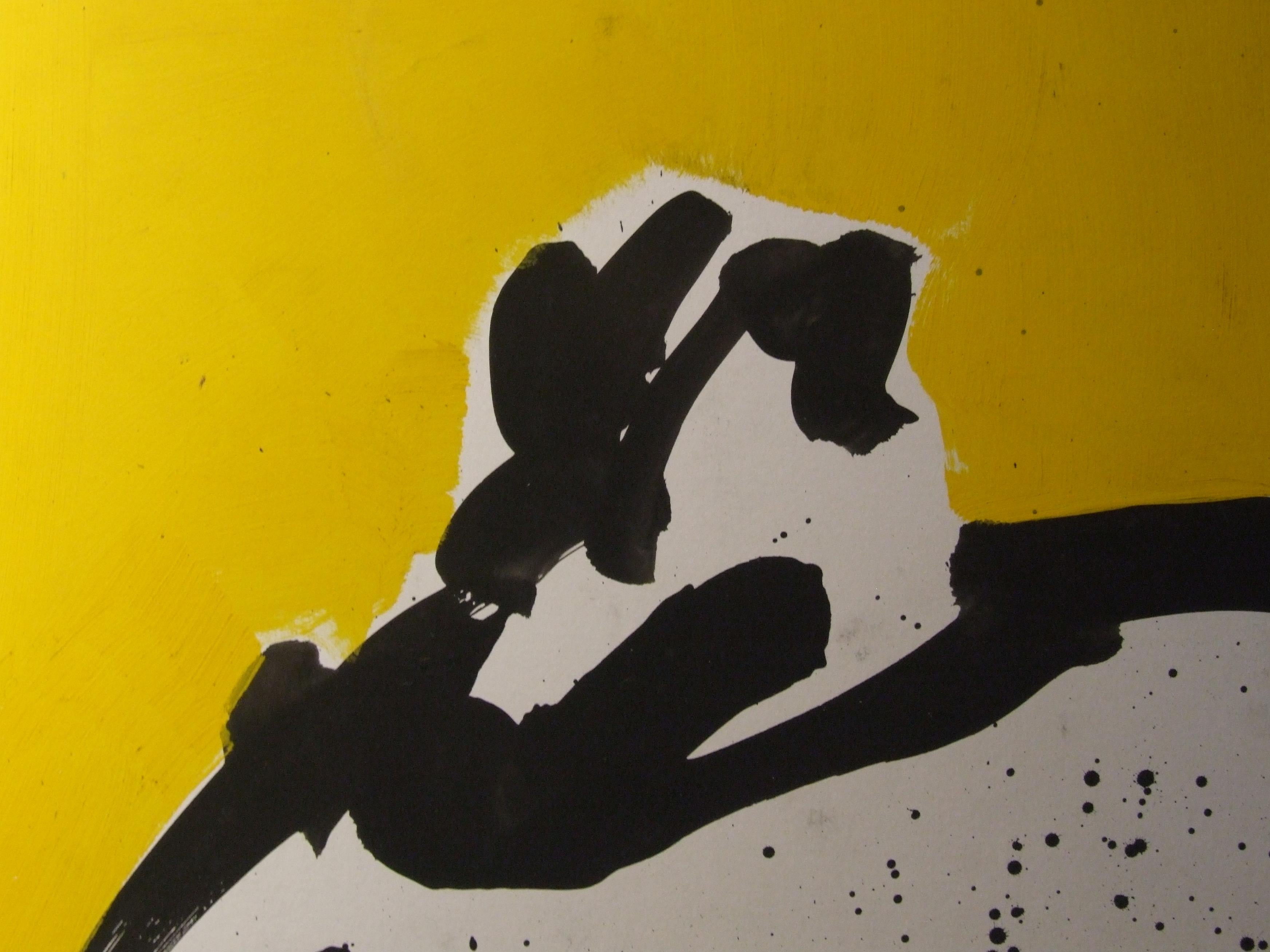 Yellow man - Abstract Painting by Pascal Simonpietri