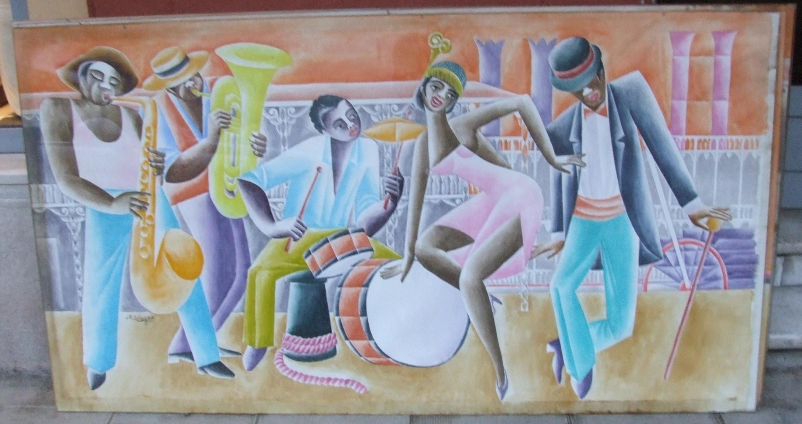 Jazz Panel #4 - Gouache, 102x86 cm.