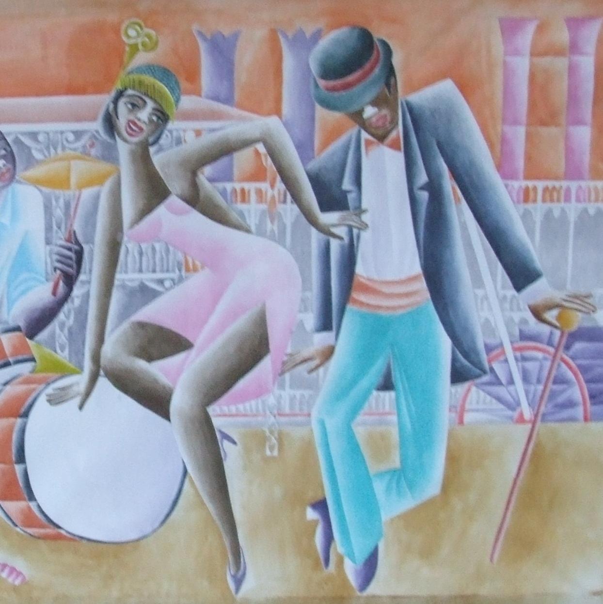 Jazz Panel #4 - Gouache, 102x86 cm. – Art von Paul de Cayeux