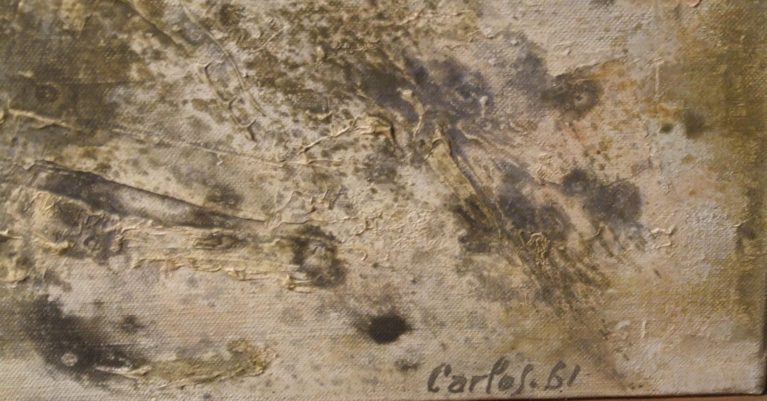 Tafelaufsatz 5, 1961 - Öl auf Leinwand, 65x92 cm. – Painting von Carlos Carnero