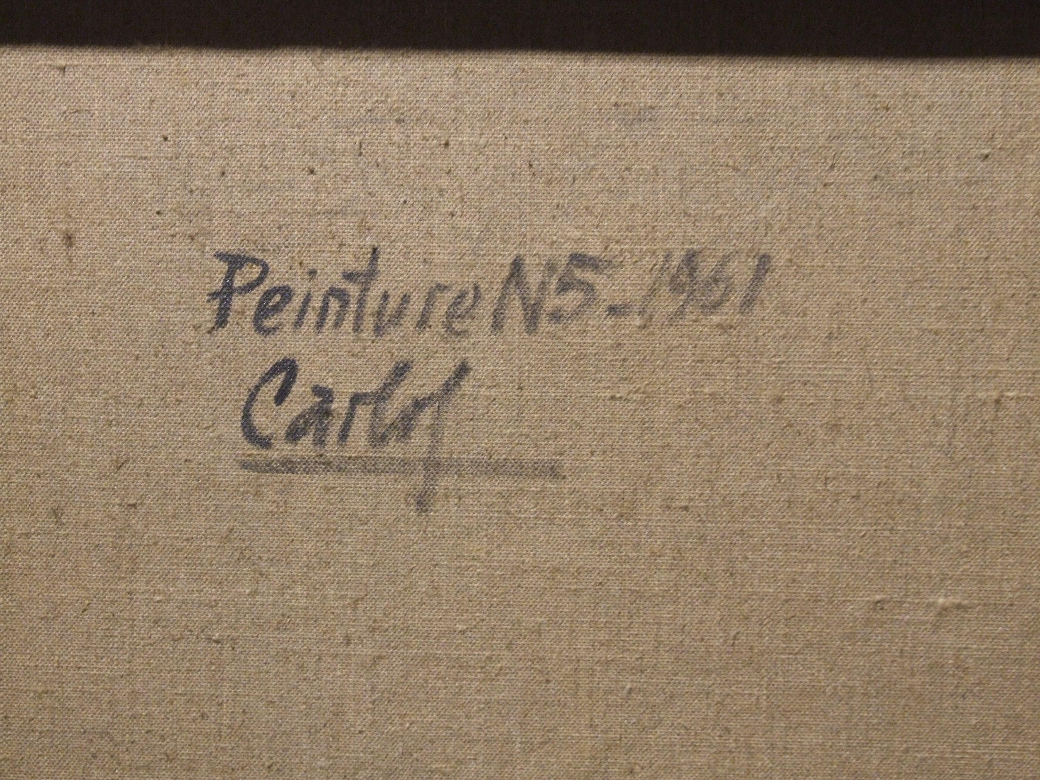 Peinture 5, 1961 - Olio su tela, 65x92 cm. - Painting Astratto di Carlos Carnero