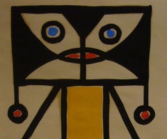 homme grenouille (frog man) - gouache on paper, 49x34 cm., framed