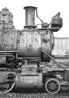 Black and white train "Old #1" Roger Watt photorealist drawing graphite on paper