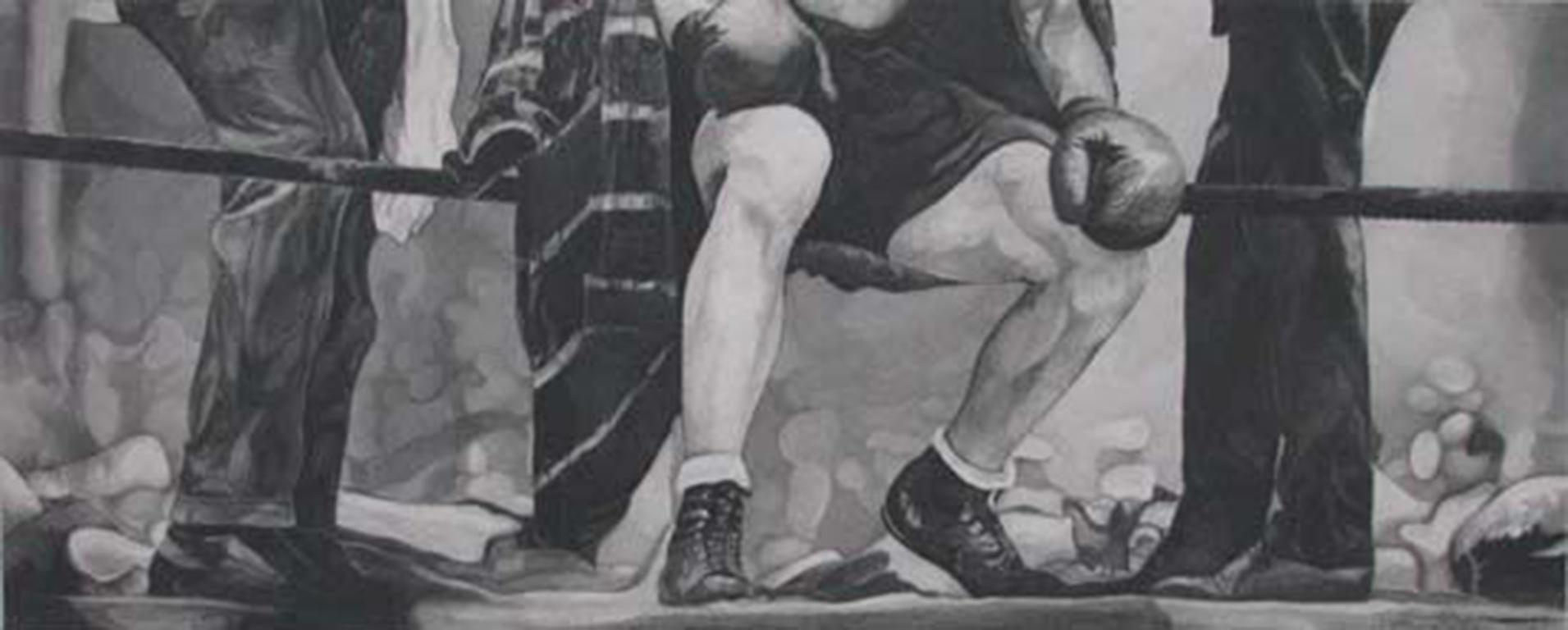 Wayne Claypatch Figurative Art - Realist Graphite on Paper Drawing, "Between Rounds" Sammy Mandell