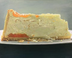Photorealist Still Life with Cake, "Cheese Tangerine II", acrylic on board