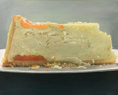 Photorealist Still Life with Cake, "Cheese Tangerine II", acrylic on board 