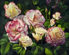 Photorealist print "Pink and White Roses" 
