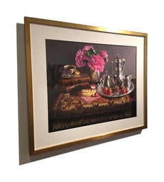 Photorealist "Still Life With Boston Cream Pie", Daniel K. Tennant, gouache