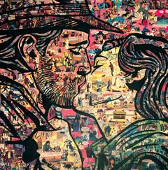 comic book collage, "Lost Kiss",