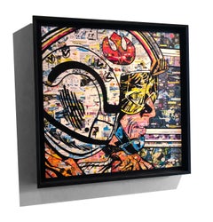 comic book collage, "Red Five"