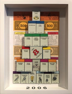 mixed media Monopoly collage, "2006 - Everything's Wonderful (Housing Series)"