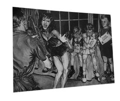 Black and White Lithograph, "Dance Party Jitters"