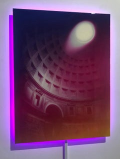 "Electric Chiaroscuro 2" Pantheon (Photorealism, Contemporary Painting, LEDs)