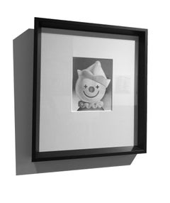 Photorealist graphite drawing, "Clown", Fisher Price Little People toys