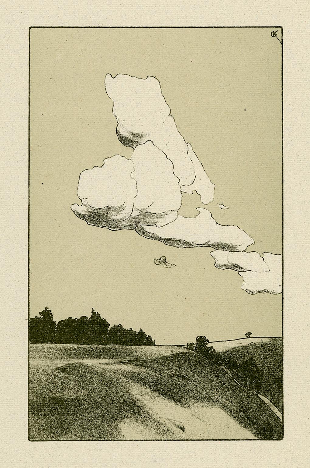 Gustav Kampmann Landscape Print - Ballwolken (Cumulus Clouds)